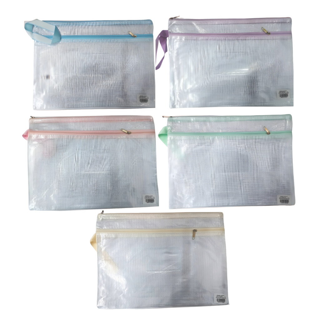 Stationery A4 PVC Mesh Bag 2 Zip - Image 2