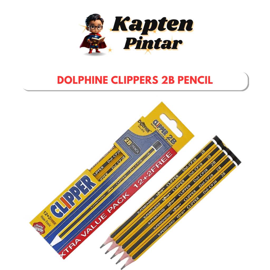 Dolphin Clippers 2B Pencil Value Pack 12pcs/box