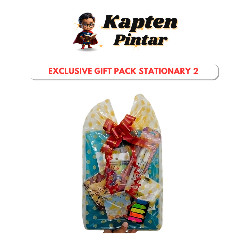 Exclusive Gift Pack File include Highlighter, Notebook, Box File A4, Paperclip, Sticky Note (Style B)