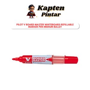 Pilot V Board Master Whiteboard Red Refillable Marker Pen Medium Bullet