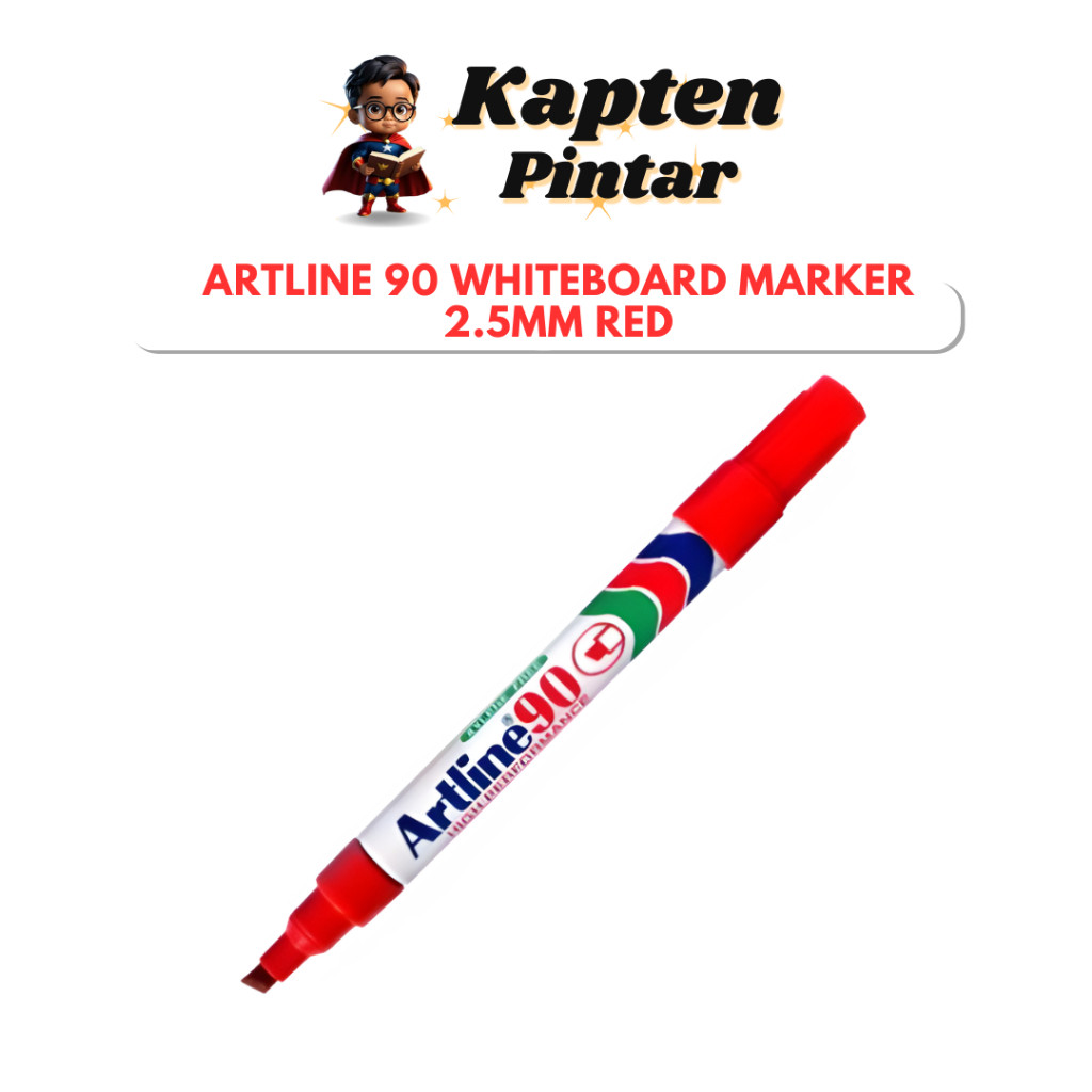 Artline 90 whiteboard marker 2.5mm Red