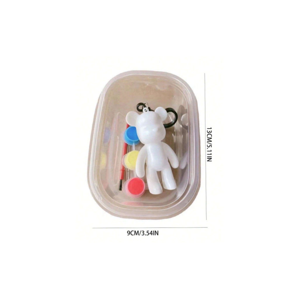 1pc Bear Keychain, Kids Painting Kit, Creative Bear Toy - Image 3