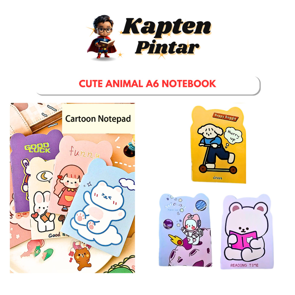 Cute Animal A6 Notebook