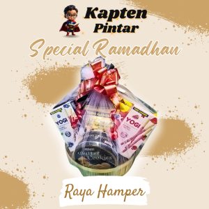 Hari Raya Hamper (Baby Pink) contain Snacks, Popcorn, TG YOGI, Sunflower Seeds, Honey Peanut, Amore Butter Cookies