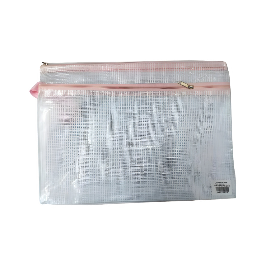 Stationery A4 PVC Mesh Bag 2 Zip - Image 5