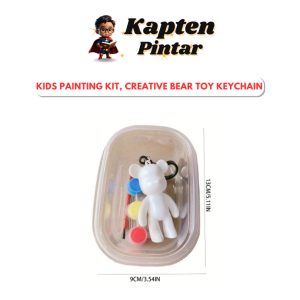 1pc Bear Keychain, Kids Painting Kit, Creative Bear Toy