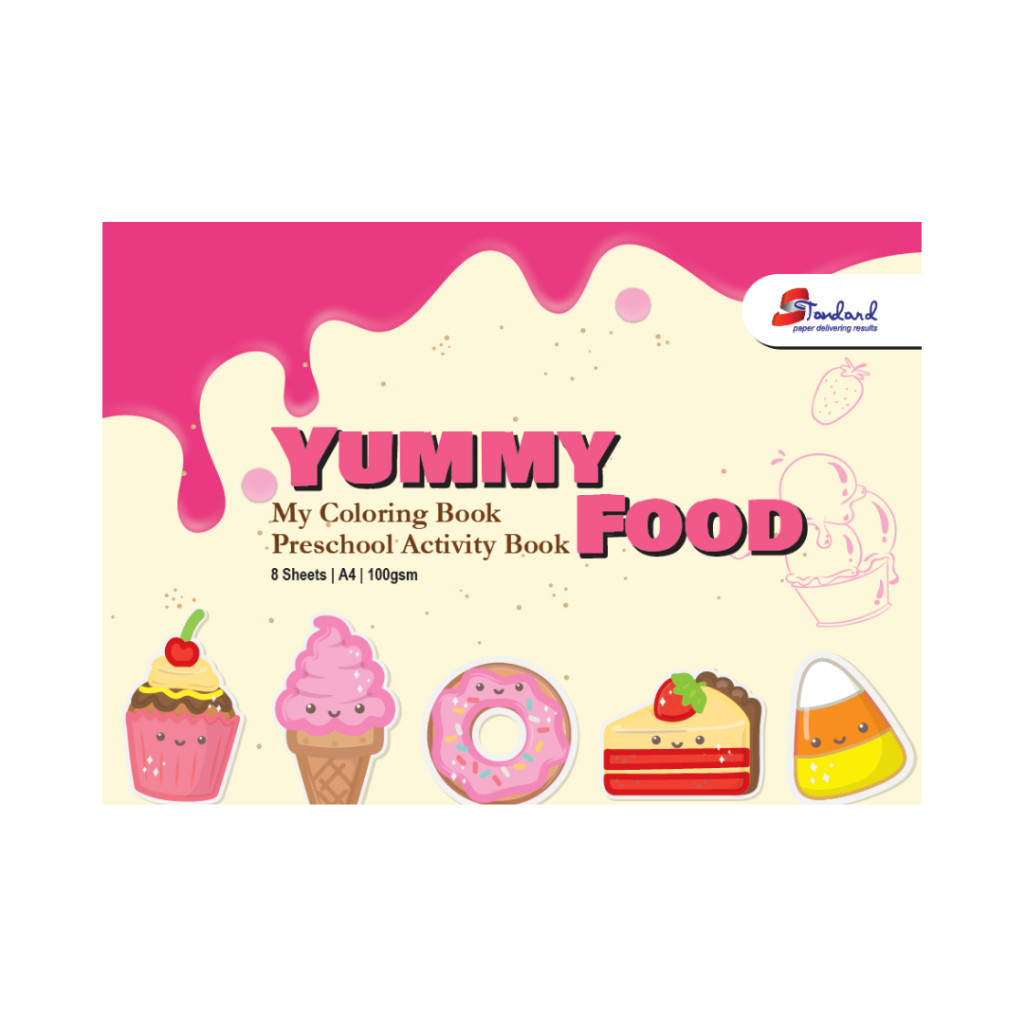 Yummy Food- My Coloring Book- Preschool Activity Book 8 Sheets | A4 | 100gsm - Image 4