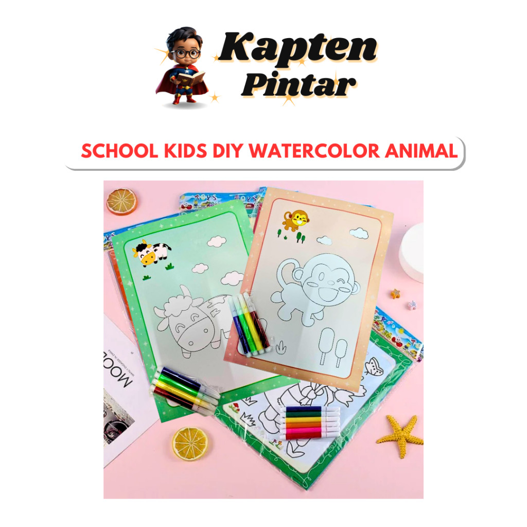 School Kids DIY watercolor Sketching