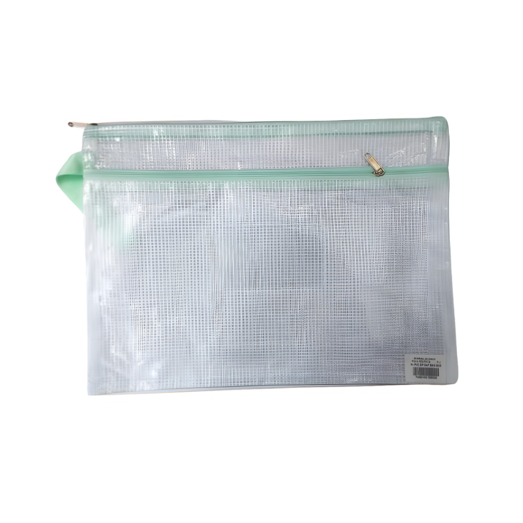 Stationery A4 PVC Mesh Bag 2 Zip - Image 6