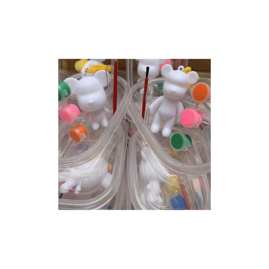 1pc Bear Keychain, Kids Painting Kit, Creative Bear Toy - Image 2