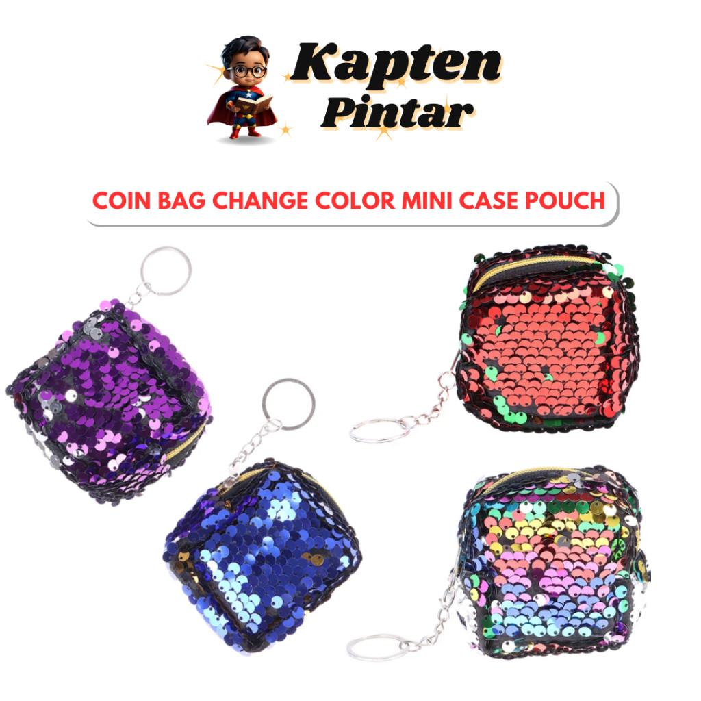 Coin Bag Change Color Sequins Mini Case Pouch