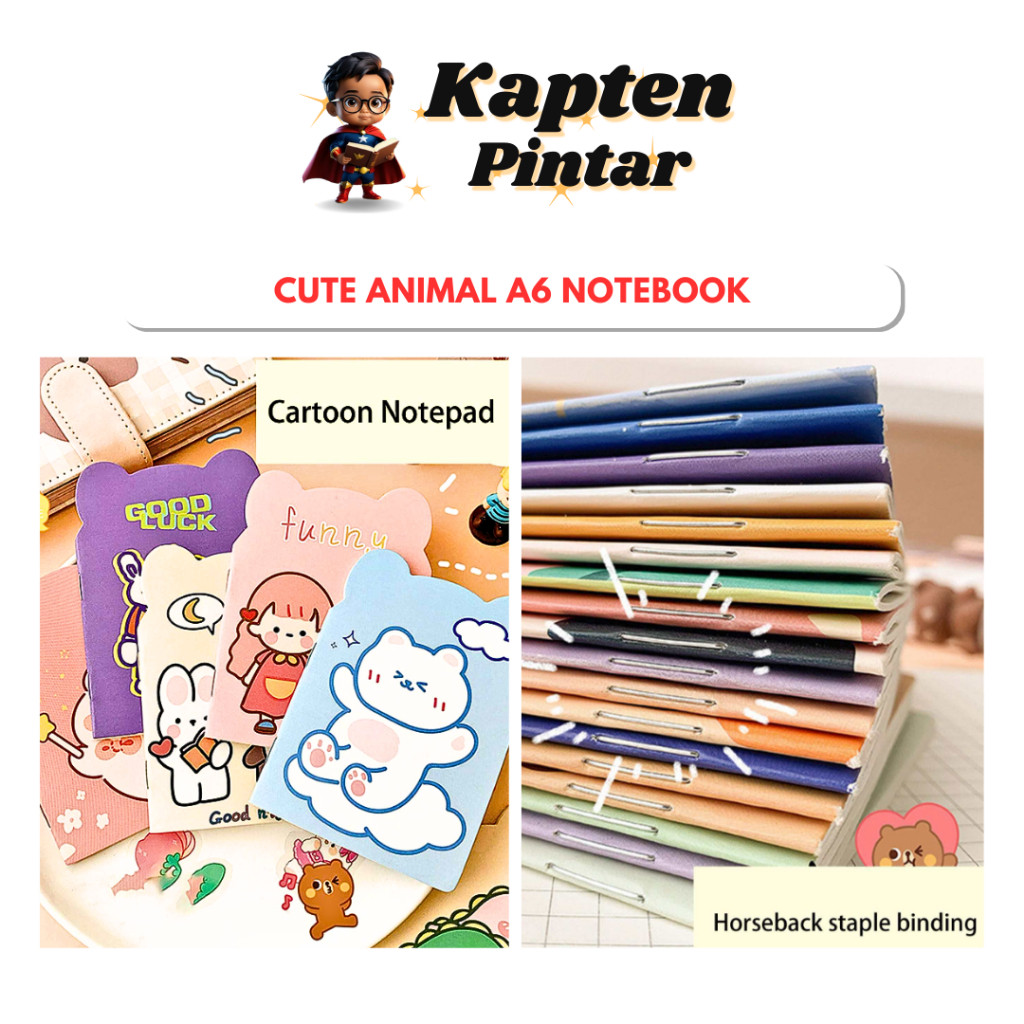 Cute Animal A6 Notebook for Student Working Office Stuffs B