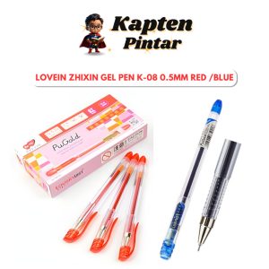 Lovein Zhixin Gel Pen K-08 0.5mm Red /Blue (per pen)